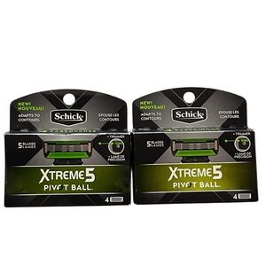Schick 2 Packs Xtreme5 Pivot Ball 4 Cartridges
